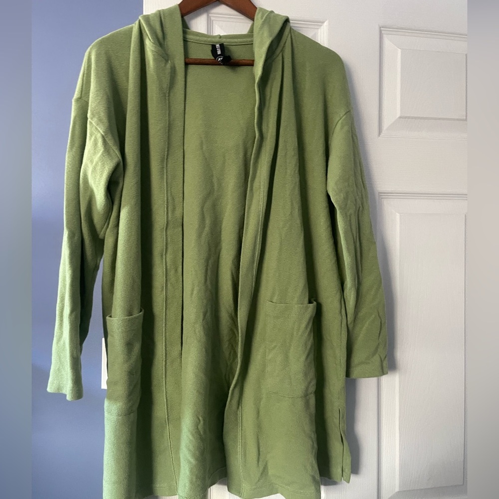 Moss green Agnes & Dora hooded cardigan